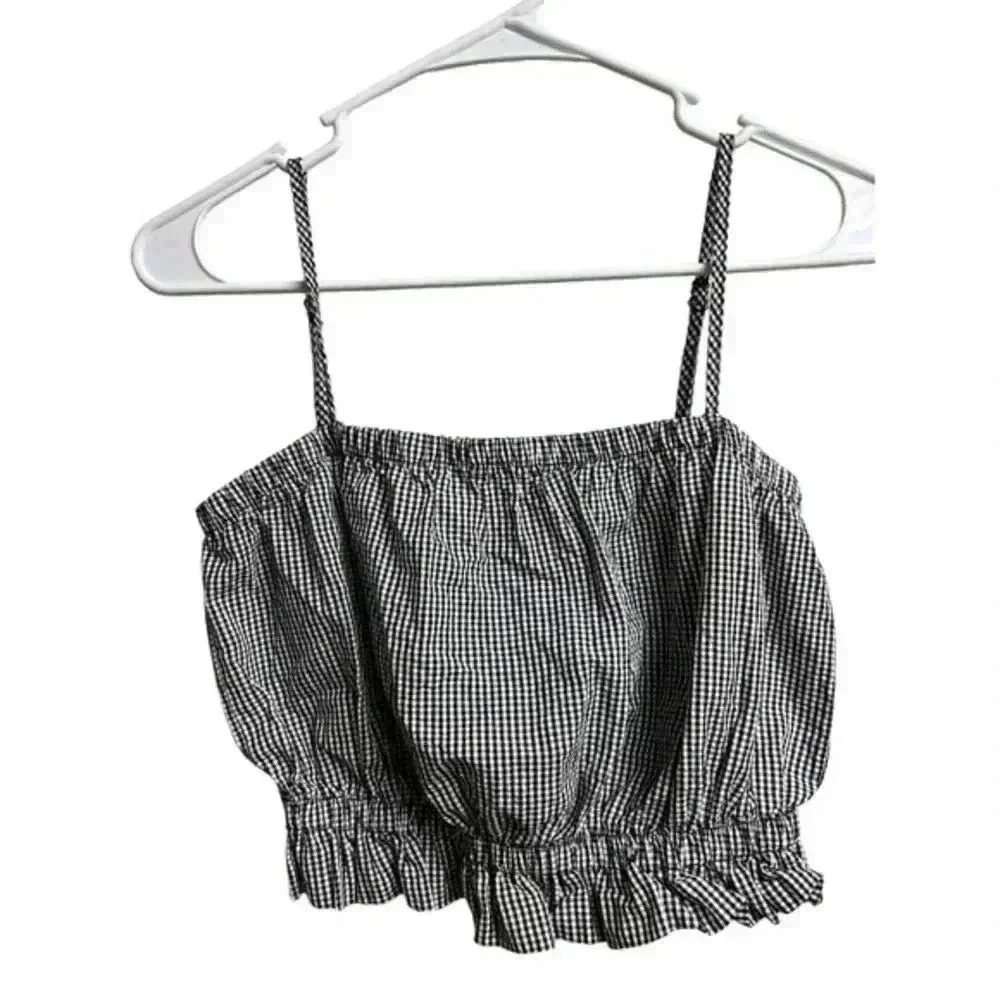 Brandy Melovele Gingham‎ Cropped Tank Top